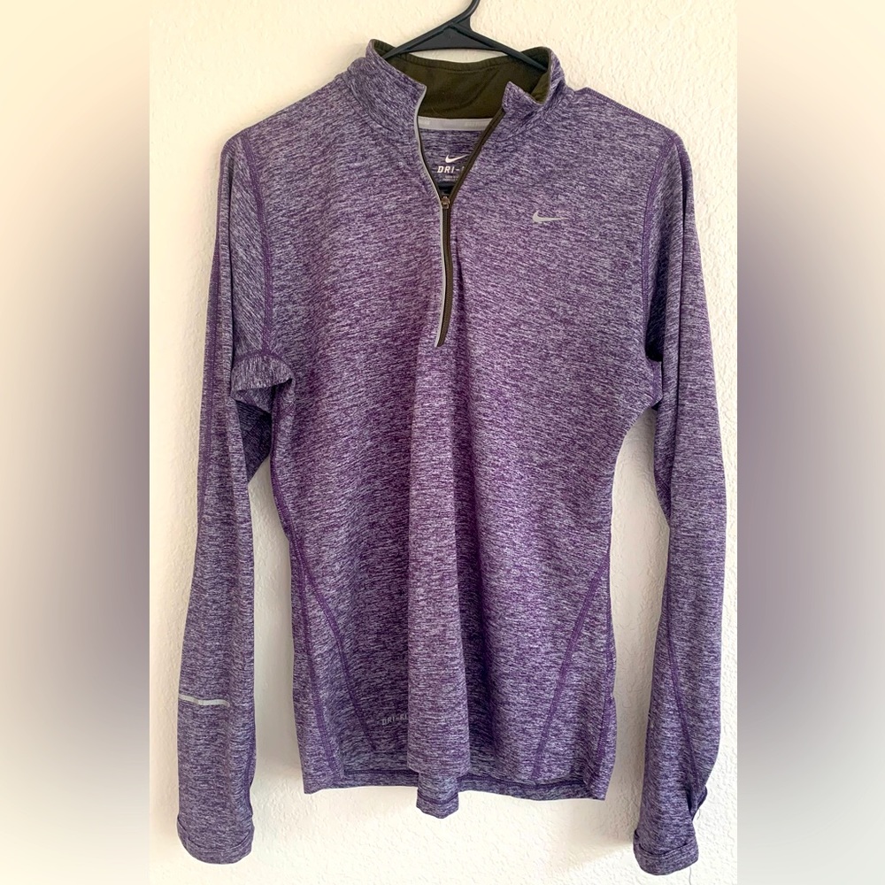 Nike Running Dri-Fit Heathered Purple Pullover Size M